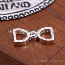 sef056 trend 925 sterling sliver charm for bracelets pendants for girls jewellery findings Double letter D with zircon